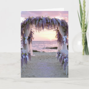 Wisteria Wedding Arch on the Beach Card