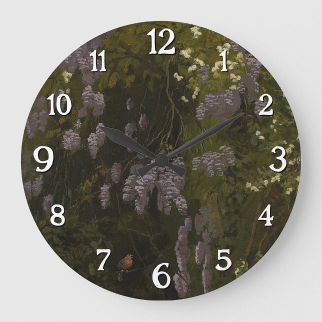 Wisterias in Bloom - Floral Composition Large Clock (Front)