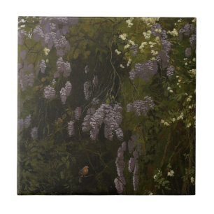 Wisterias in Bloom - Floral Composition Tile