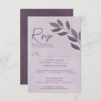 Wistful Leaves Dusty Purple Modern Chic Wedding