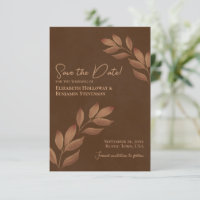 Wistful Leaves Elegant Chestnut Brown Wedding