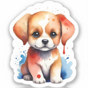 Wistful Watercolor Puppy