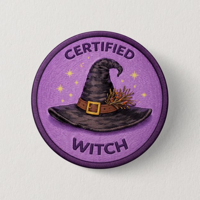 Witch 6 Cm Round Badge (Front)