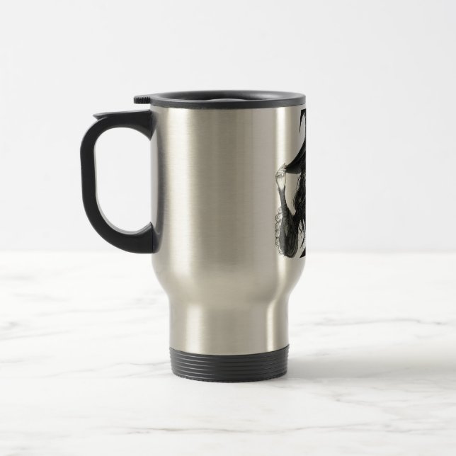 Witch and Bats Art Coffee Mug (Left)