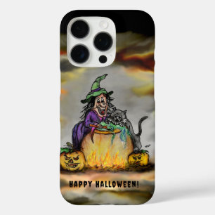 Witch and black Cat, Happy Halloween! iPhone 16 Pro Case