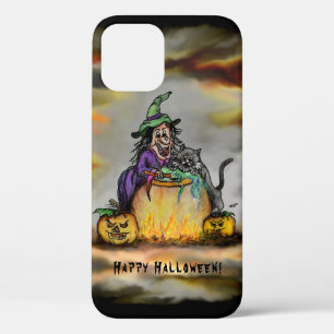 Witch and black Cat, Happy Halloween! iPhone 12 Pro Case
