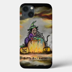 Witch and black Cat, Happy Halloween! iPhone 13 Case