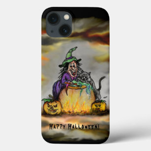 Witch and black Cat, Happy Halloween! iPhone 13 Case