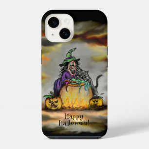 Witch and black Cat, Happy Halloween! iPhone 14 Case