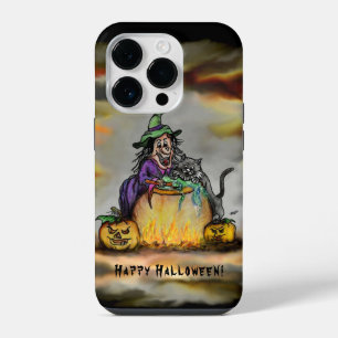 Witch and black Cat, Happy Halloween! iPhone 14 Pro Case
