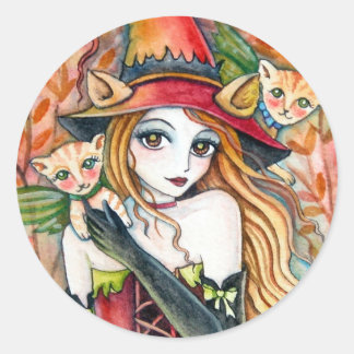Witch and cat * Blondes*  Sticker