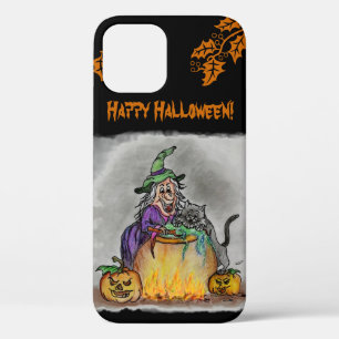 Witch and cat, Happy Halloween! iPhone 12 Case