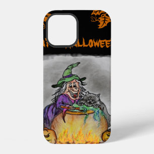 Witch and cat, Happy Halloween! iPhone 12 Case