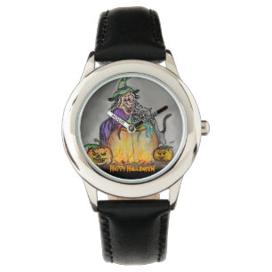 Witch and cat, Happy Halloween! Watch