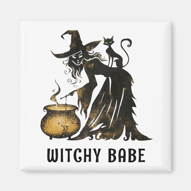 Witch and Cat Magnet (Front)