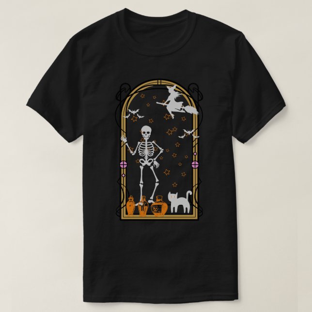 witch and cat T-Shirt (Design Front)