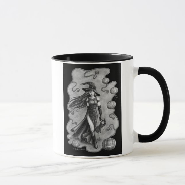 Witch and Doll Halloween Mug (Right)