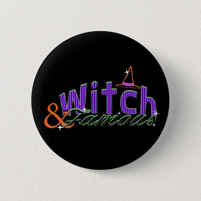 Witch and Famous Halloween button (Front)