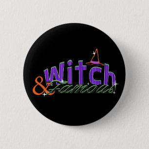 Witch and Famous Halloween button