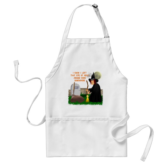 Witch and Newt Halloween Apron (Front)