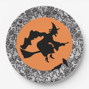 WITCH AND OLD LACE PAPER PLATE