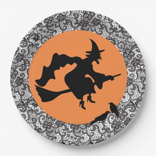 WITCH AND OLD LACE PAPER PLATE (Front)