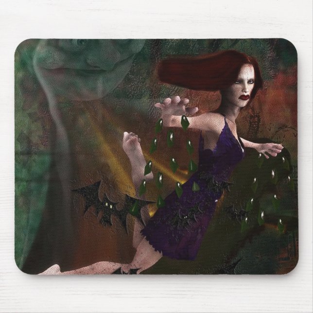 Witch and the Moon Mouse Pad (Front)