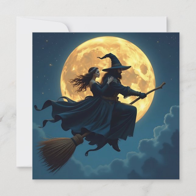 Witch and Warlock Personalised Halloween Card (Front)