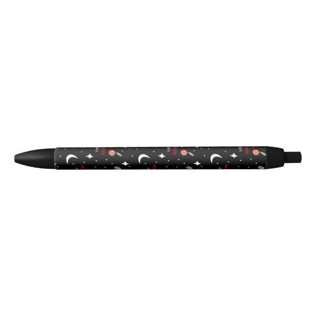 Witch Apple Spooky Eye Halloween Night  Black Ink Pen (Front)