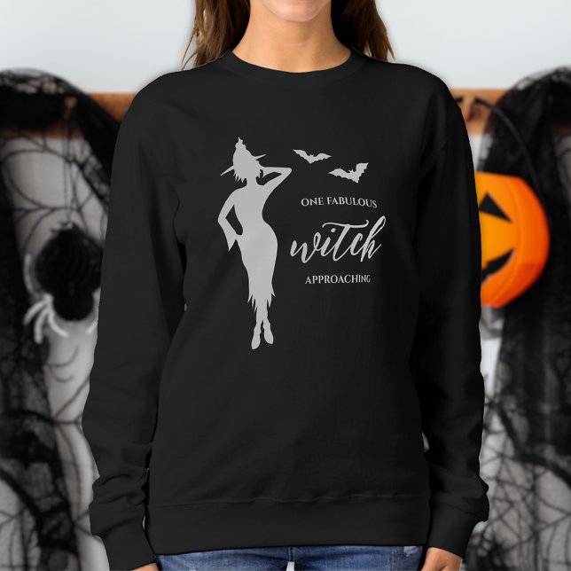 Witch Approaching Feminine Pretty Witch Silhouette Sweatshirt (Creator Uploaded)