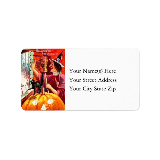 Witch At the Window Vintage Address Label (Front)