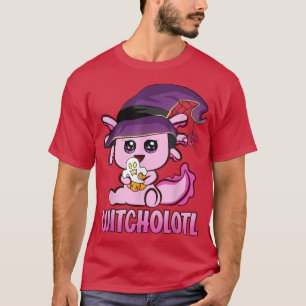 Witch Axolotl Halloween Pumpkin Axolotl Salamander T-Shirt