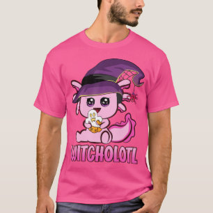 Witch Axolotl Halloween Pumpkin Axolotl Salamander T-Shirt