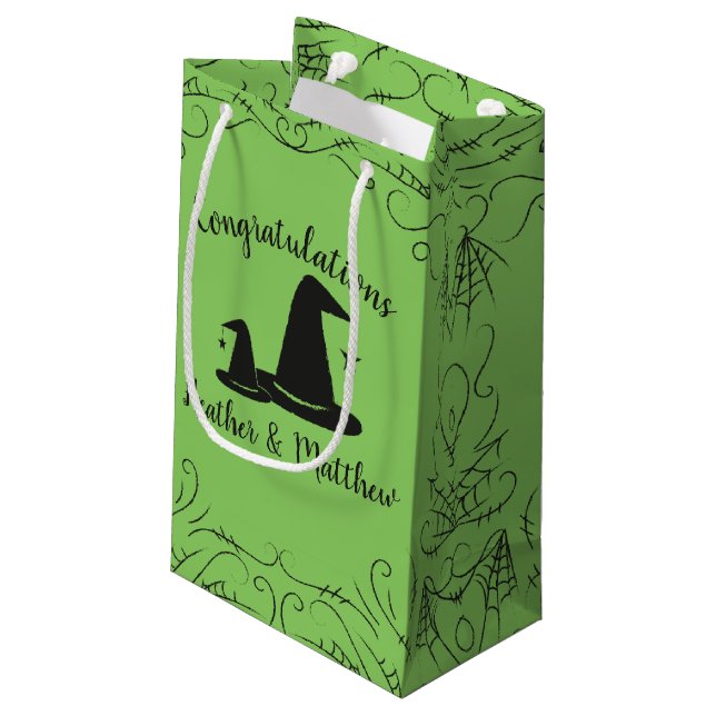 Witch Baby Shower Halloween Small Gift Bag (Back Angled)