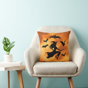 Witch Bats Moon Cushion