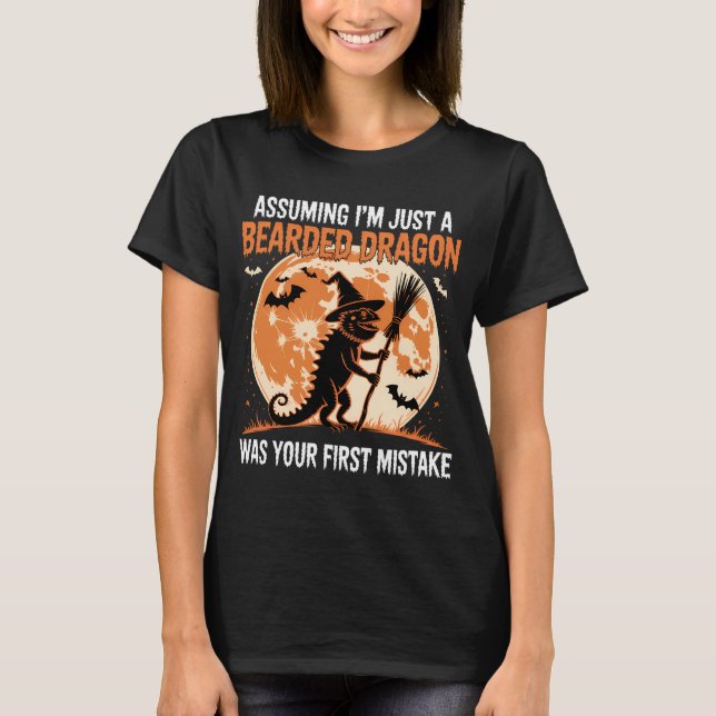 Witch Bearded Dragon Halloween T-Shirt (Front)