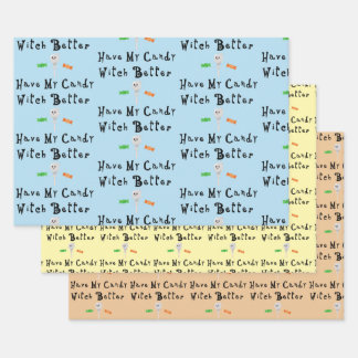 Witch Better Have My Candy | Black Letters Wrapping Paper Sheet