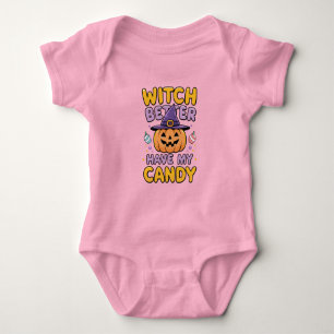Witch Better Have My Candy – Cute Kawaii Halloween Baby Bodysuit