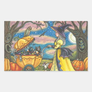 WITCH, BLACK CAT BABY BUGGY STICKERS SHEET Rec
