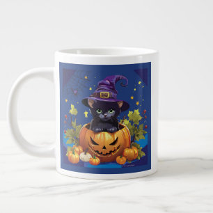 Witch Black Cat Kitten Pumpkin Speciality Mug