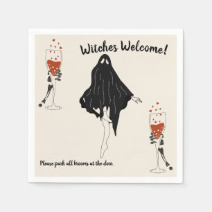 Witch Bloody Cocktail Hart Skeleton Hand Halloween Napkin