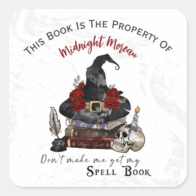 Witch Book Property Of Bookplate Label (Front)