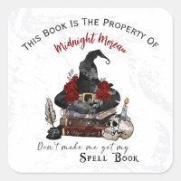 Witch Book Property Of Bookplate Label