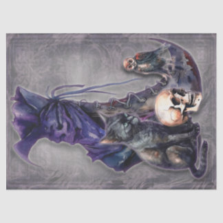 Witch Boot with owl and cat decoupage paper