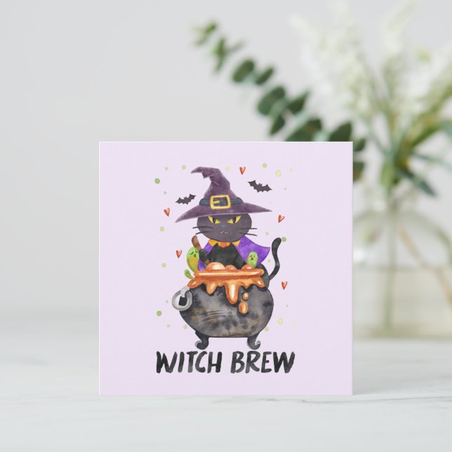 Witch Brew – Halloween Witch Cat in a Cauldron (Standing Front)