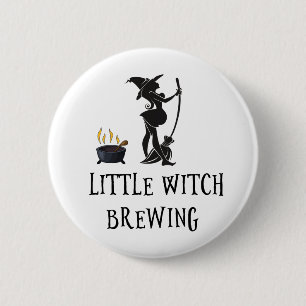 Witch Brewing Pregnant Maternity Baby Shower 6 Cm Round Badge