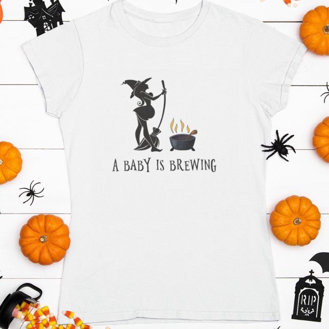 Witch Brewing Pregnant Maternity Baby Shower  T-Shirt (Creator Uploaded)