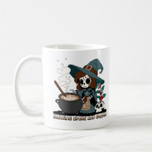 Witch Brewing up Spells and Coffee Mug