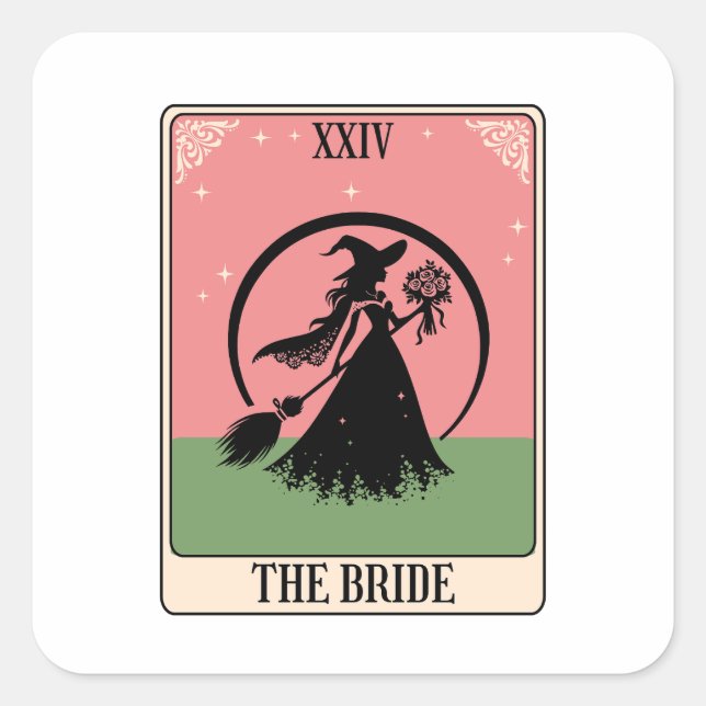 witch bride tarot mystical Bachelorette Party  Square Sticker (Front)