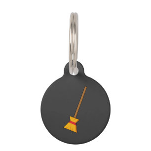 Witch Broom Add Name Pet Tag